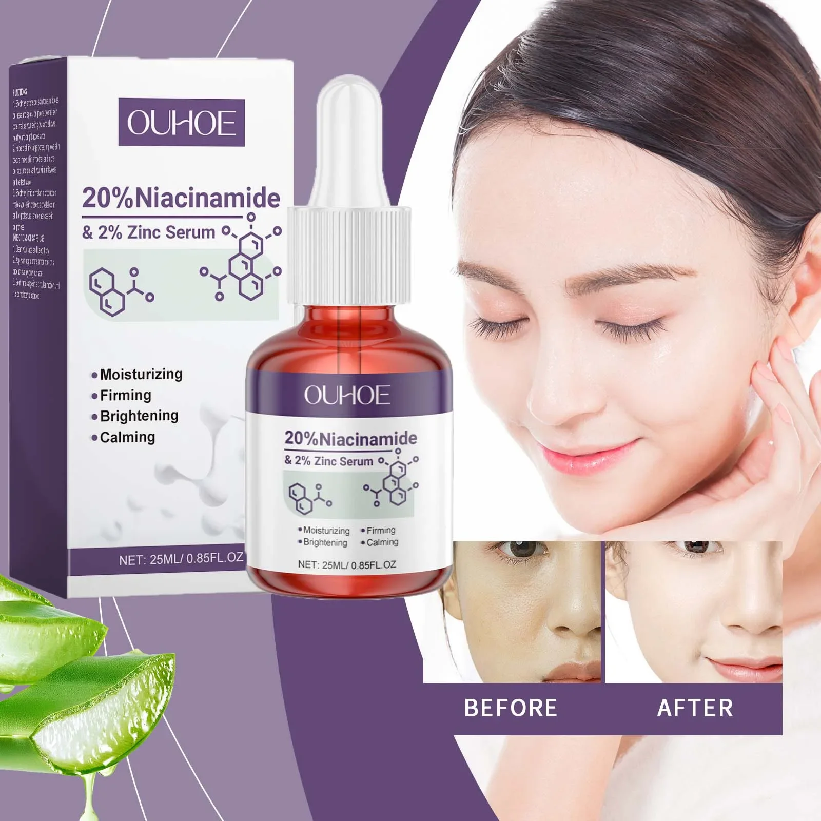 

Nicotinamide Face Serum Anti-Acne Shrink Pores Brightening Lighten Moisturizing Essence Improve Rough Skin Care Firming Serum