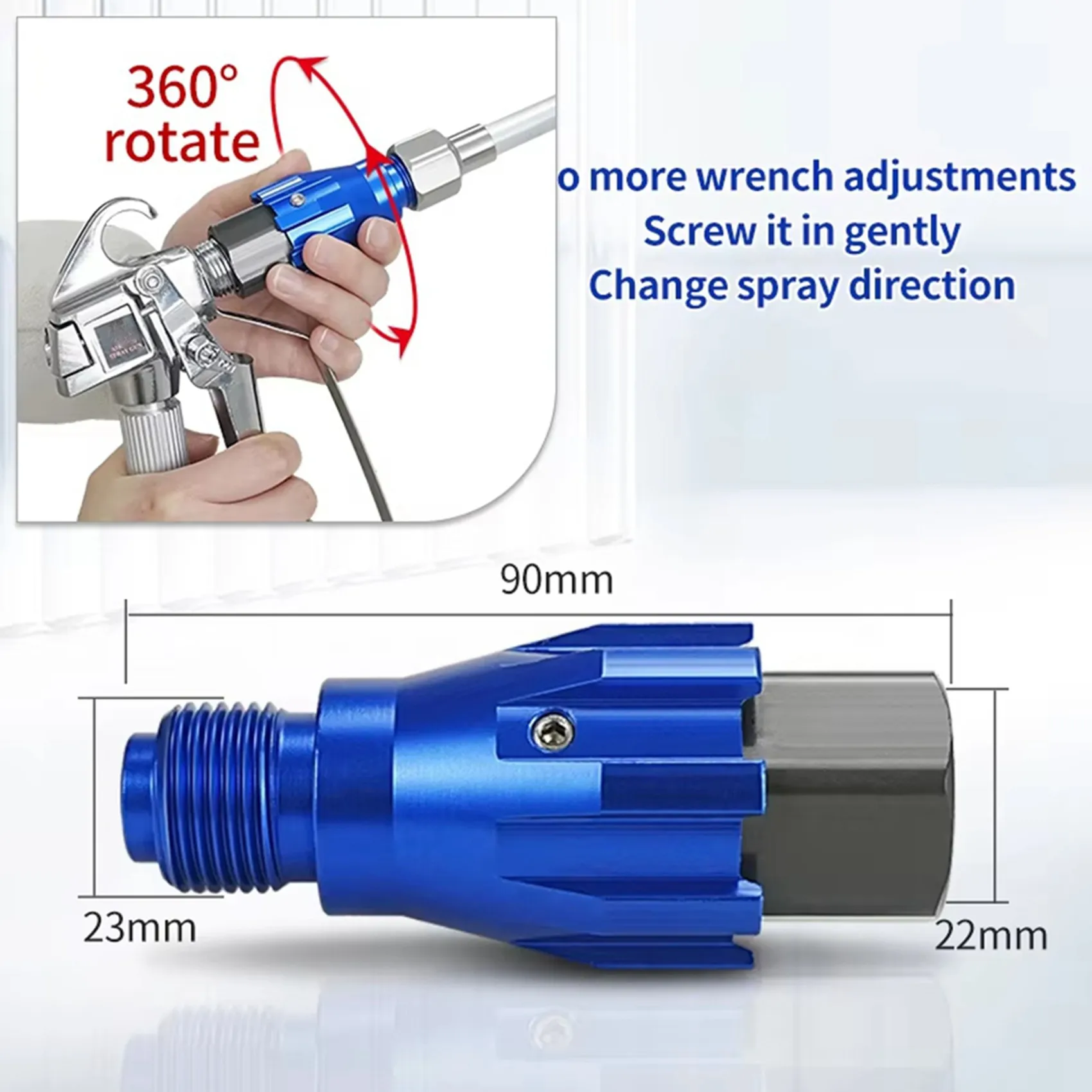 

A93E-4X Airless Paint Sprayer 360 Degree Fan Pivot Rotation Universal Swivel Extension Controller Rotate Different Angle