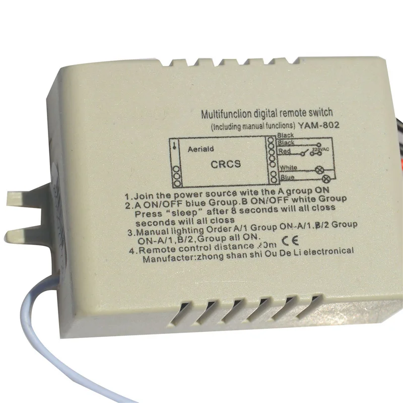 

AA60-2X Wireless On/OFF 2 Way 220V Lamp Remote Control Switch Receiver Transmitter Controller Lamp Home Replacements Parts