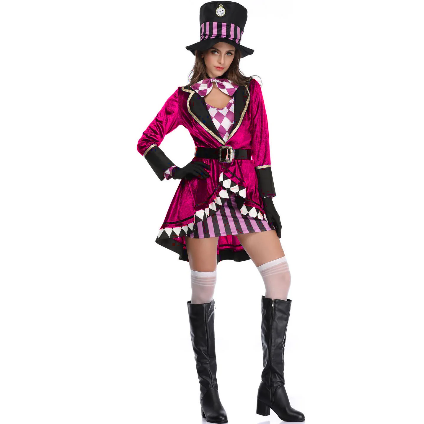 Adult Women Halloween Cosplay Costume Circus Female Magician Performance Animal Trainer Carnival Themed Party Performance Set