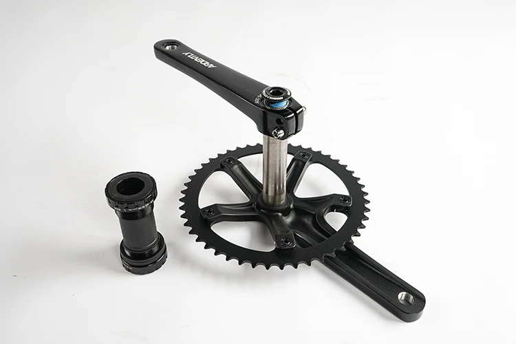 Ardently Fahrrad Hohl Integrierte Kurbelgarnitur FixeGear Kurbel 48T 165mm Spur Single Speed Fahrrad Kurbel Set BCD144mm Alumniun mit BB – Detail 9