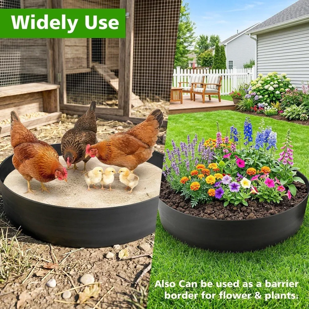 Bottomless Dust Bath Chicken Dust Bath Tub For Natural Dust Bathing PE Material Construction Easy Claw Scratching