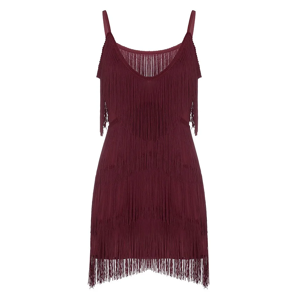 

Women's Fashion Dress Sleeveless Backless Tassel Dress Cocktail Great Gatsby Party Tassel Dress Retro Dance Costume 2024