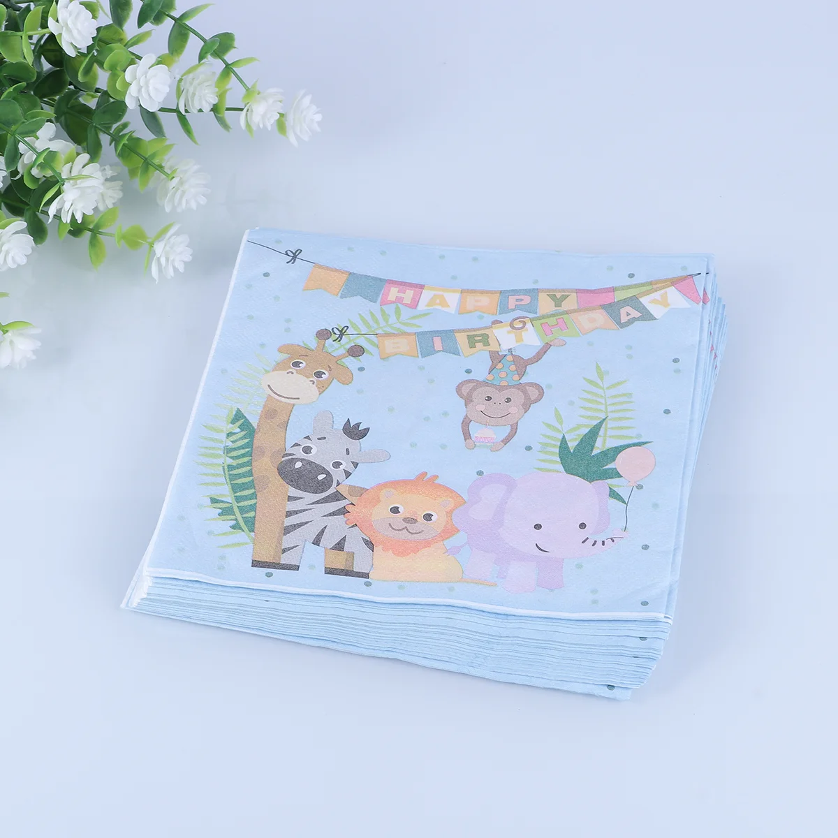 60pcs Cartoon Animals Napkins Jungle Birthday Tissue Disposable Paper Towel Party Supplies party Napkins