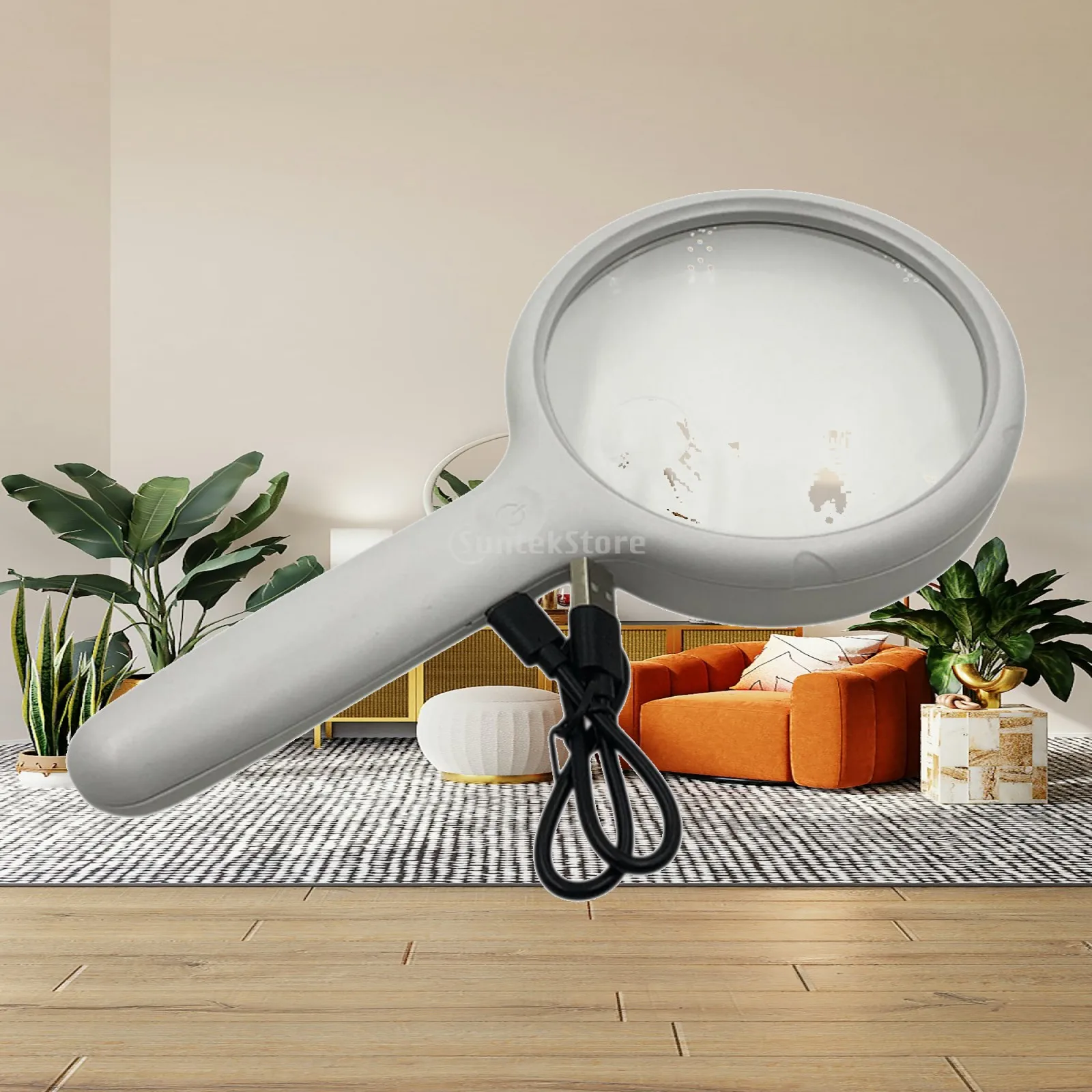 Handheld Magnifying Glass Reading Aid Pocket Lightweight Adjustable Magnifier Glass for Newspaper Science Class Hobby Crafts