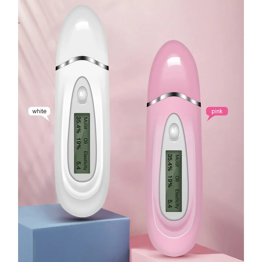 جهاز اختبار بشرة الوجه بشاشة رقمية محمولة، جهاز تحليل المياه والزيت، محلل رطوبة البشرة والزيت بتقنية البلوتوث #1