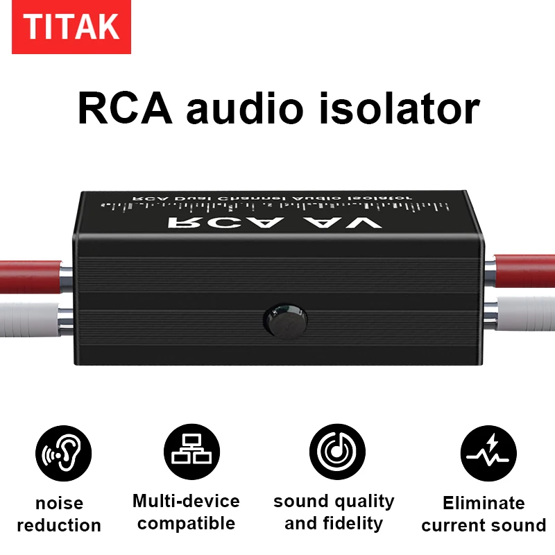 RCA Audio Isolator Car Audio Current Sound Canceller Bottom Noise Reduction Common Ground Pass Filter Audios Looping Isolat