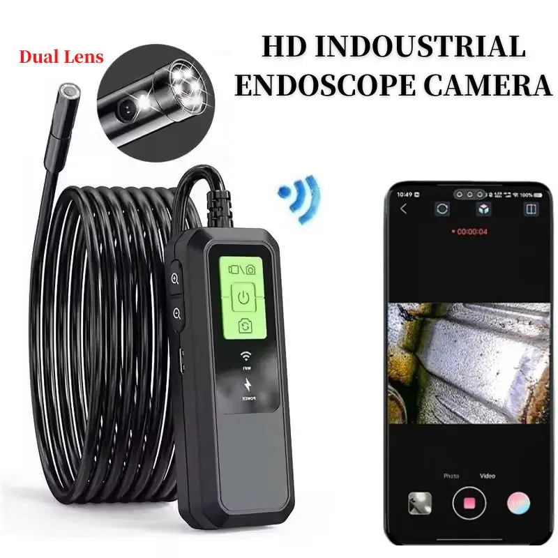 

HD Industrial Endoscope Single Dual WiFi Borescope Inspection Camera IP67 Waterproof Pipeline Borescope For iPhone Android