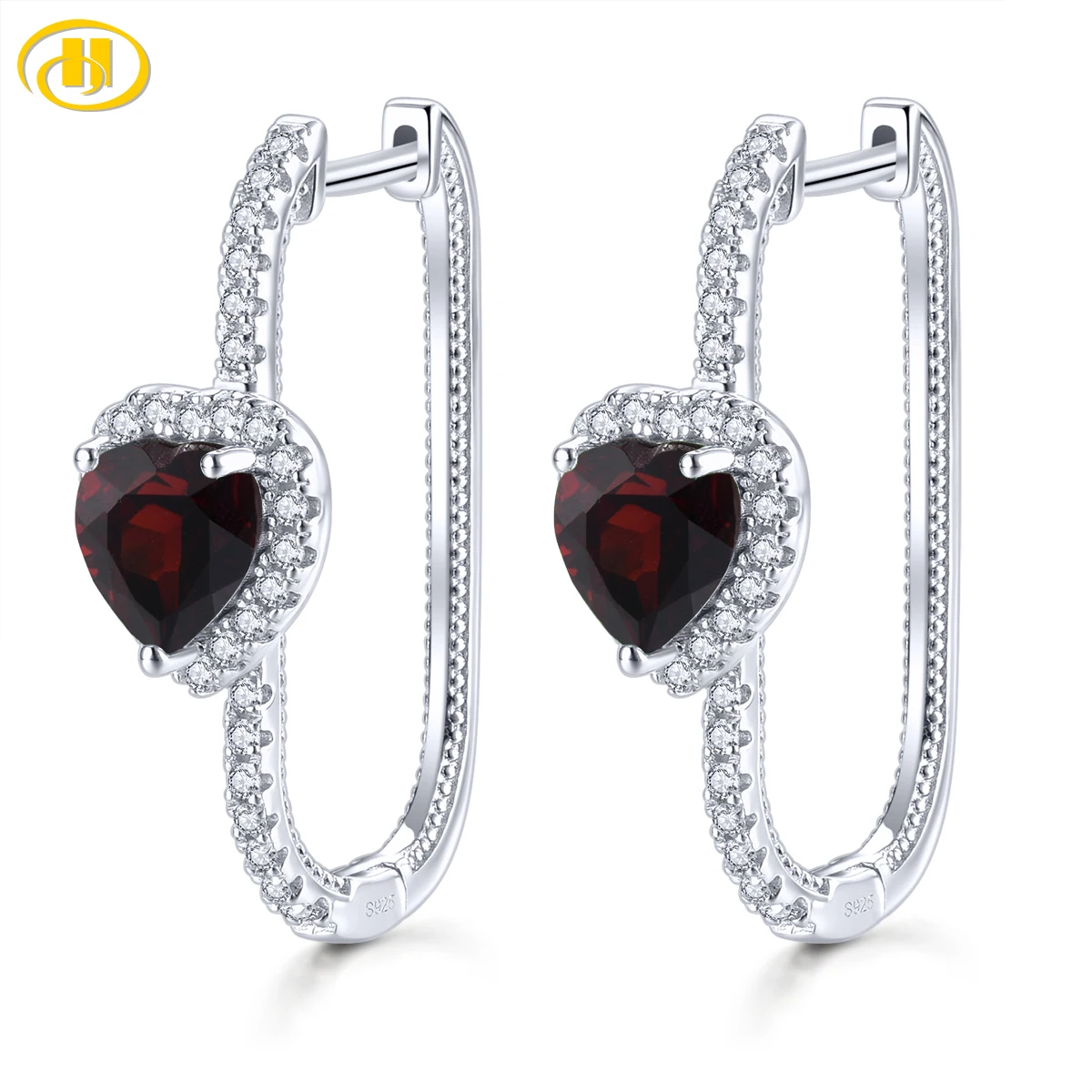 natural-red-garnet-solid-sterling-silver-clip-earring-212-carats-heart-shape-gemstone-unique-speical-design-s925-fine-jewelrys