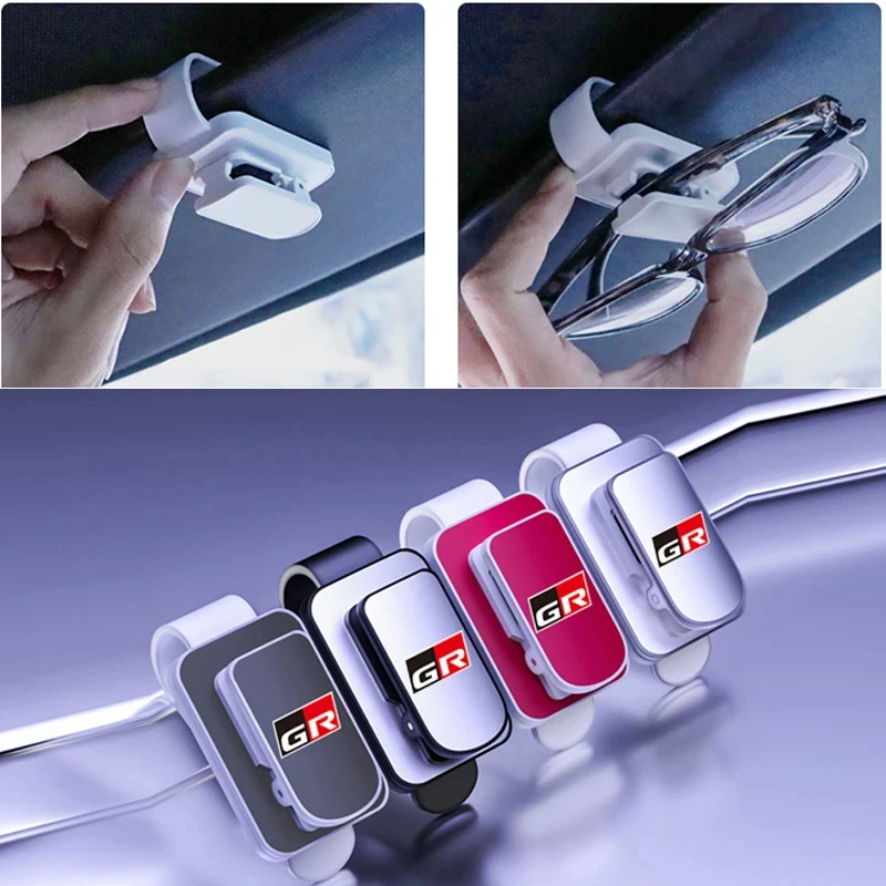 

Car Sun Visor Glasses Clip For Toyota GR Sport Corolla RAV4 C-HR Yaris Camry Prado Prius Mirai RZ Hilux Supra Auto Accessories