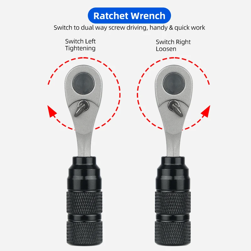 Compact Ratchet Dual Way Wrench Kit Tire Lever Tools W/ 10 Bits Bicycle Riding Quick Repair Accessories Bicycle Repair Tool Bag