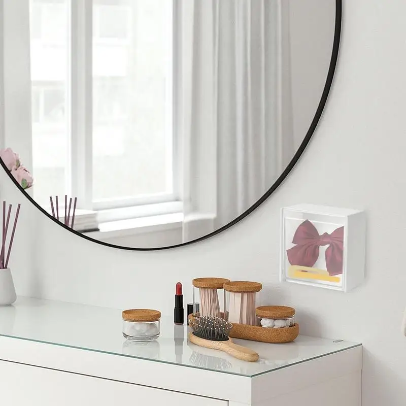 An der Wand montierte Aufbewahrungsboxen, staubdicht, Badezimmer-Organizer für Wattestäbchen, Make-up-Kleber, kleine Schmuckhalter-Box
