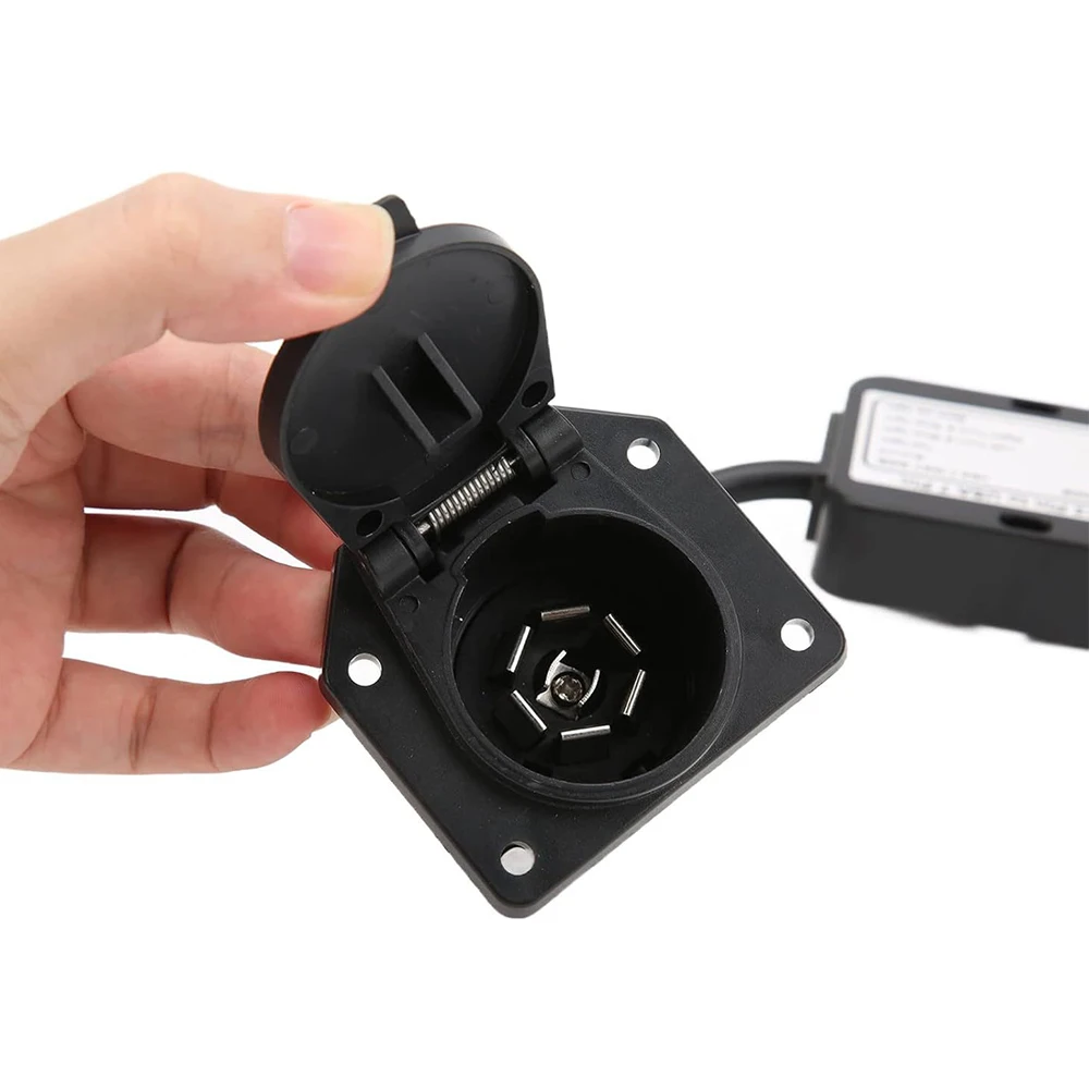 Plastic European 13 Pin To American Style 7 Way Plug Adapter Round Connector RV Trailer Light Electrical Converter Harness 6-24V - view 6