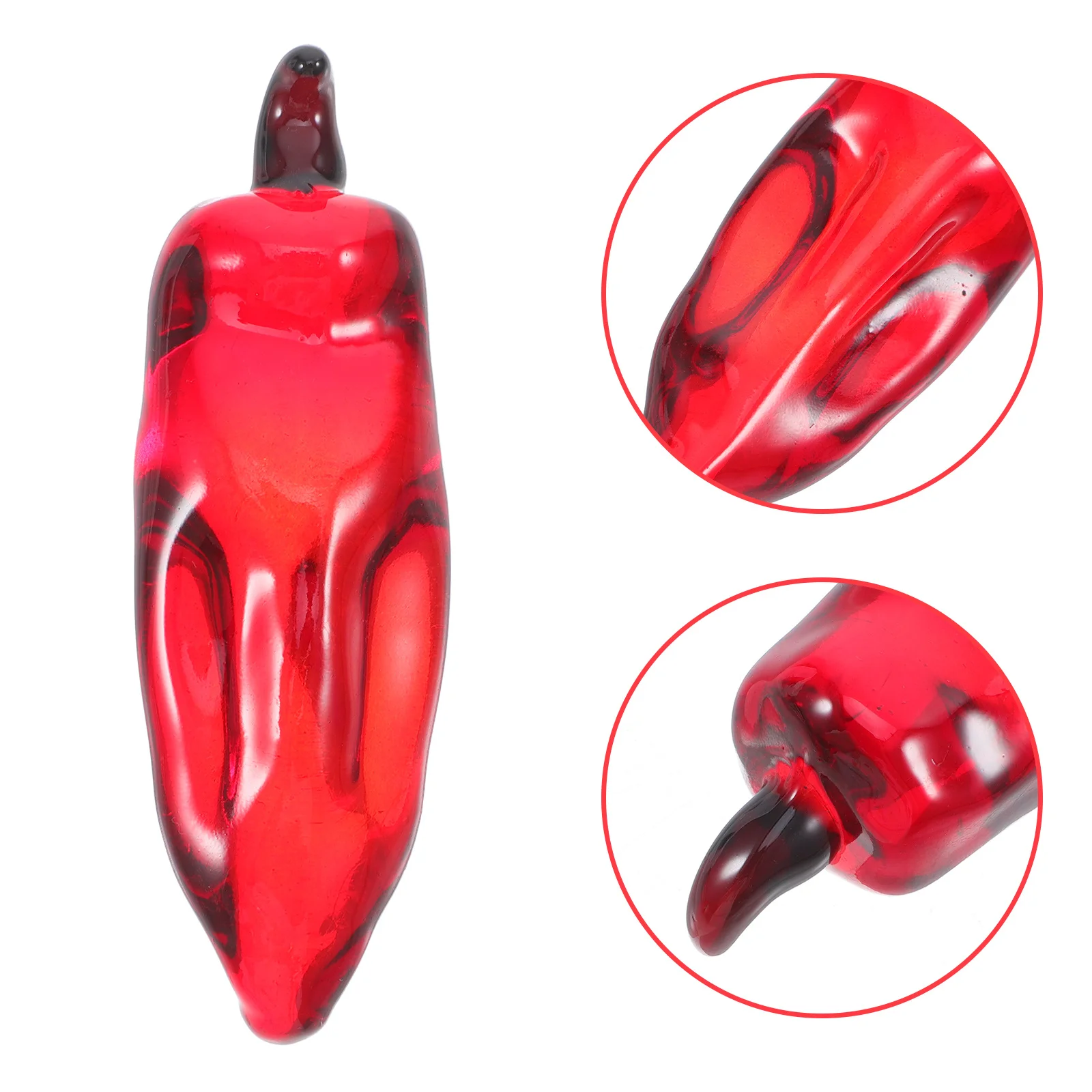 

Lifelike Crystal Chili Pepper Decorative Vegetable Artificial Kitchen Dining Room Restaurant Tabletop Accent Realistic Fake