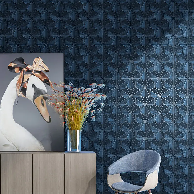 Popular Thickened  Embossed Geometric Wallpaper for Living Room Bedroom Modern 3D Stripes Triangle Pattern Wall Paper Roll New