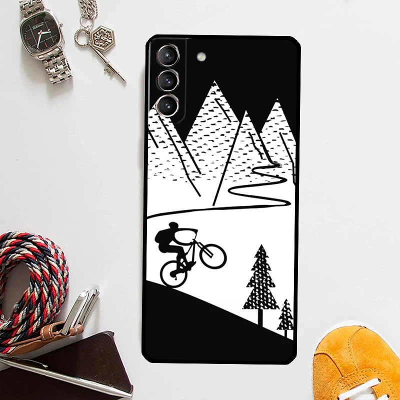 MTB Mountain Bike Cycling Bicycle Case For Samsung Galaxy S24 Ultra S23 S22 S21 S20 Plus Note 10 Note 20 S9 S10 S21 FE Cover