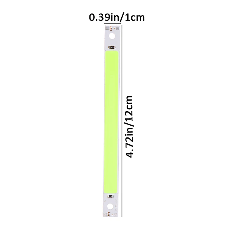 COB 스트립 칩 온 보드 LED 전구, 따뜻한 차가운 화이트, 블루, 레드, 그린, 5W, COB 작업 램프, 장식 조명, 120x10mm, 3V, 5V