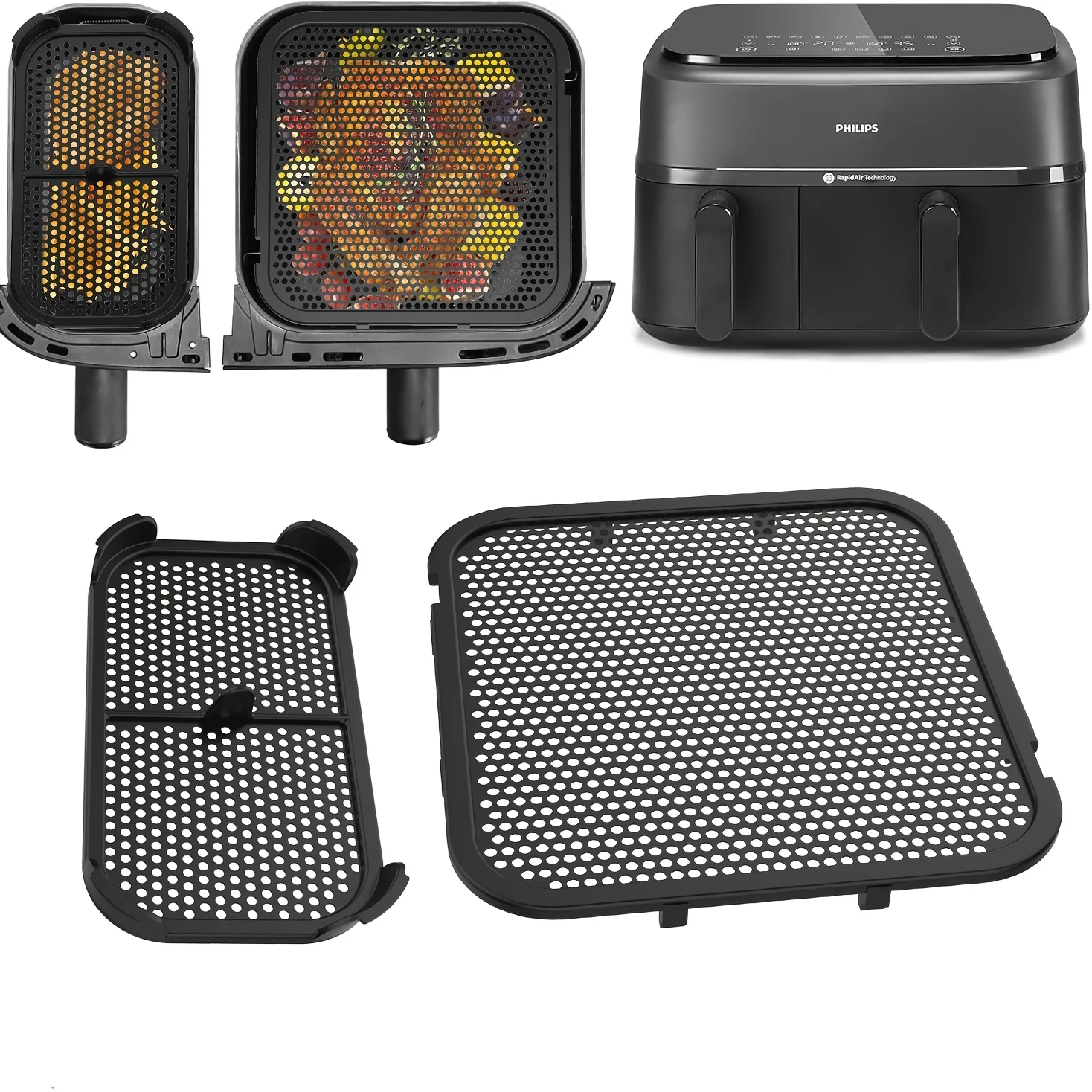 

2 шт. новая брызговик для фритюрницы Philips-N350, брызгозащищенный чехол, сетчатая защитная пленка для экрана, аксессуары для Philips Airfryer, домашний инструмент