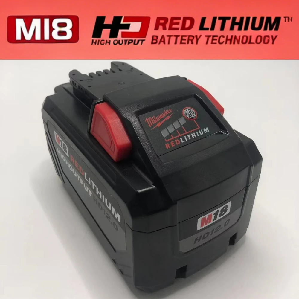 

12.0Ah 21700 Genuine Milwaukee M18 18V Lithium Battery High Capacity Long Runtime Heavy Duty Rechargeable Power Tool Replacement