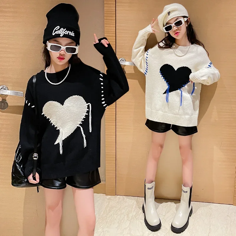 

Long Sleeve Sweater Children's Pullovers Casual Cotton Knitwear Fall Winter Kids Sweaters Girls Knitted Clothes Lovely tassels