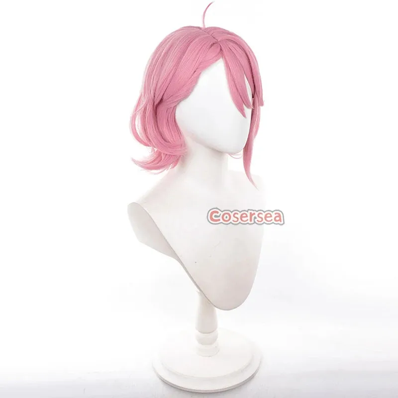 Cosersea Aira Shiratori 코스프레 가발 Dandadan Aira Shiratori 37cm 짧은 스트레이트 핑크 Cos 가발 합성 머리 내열성