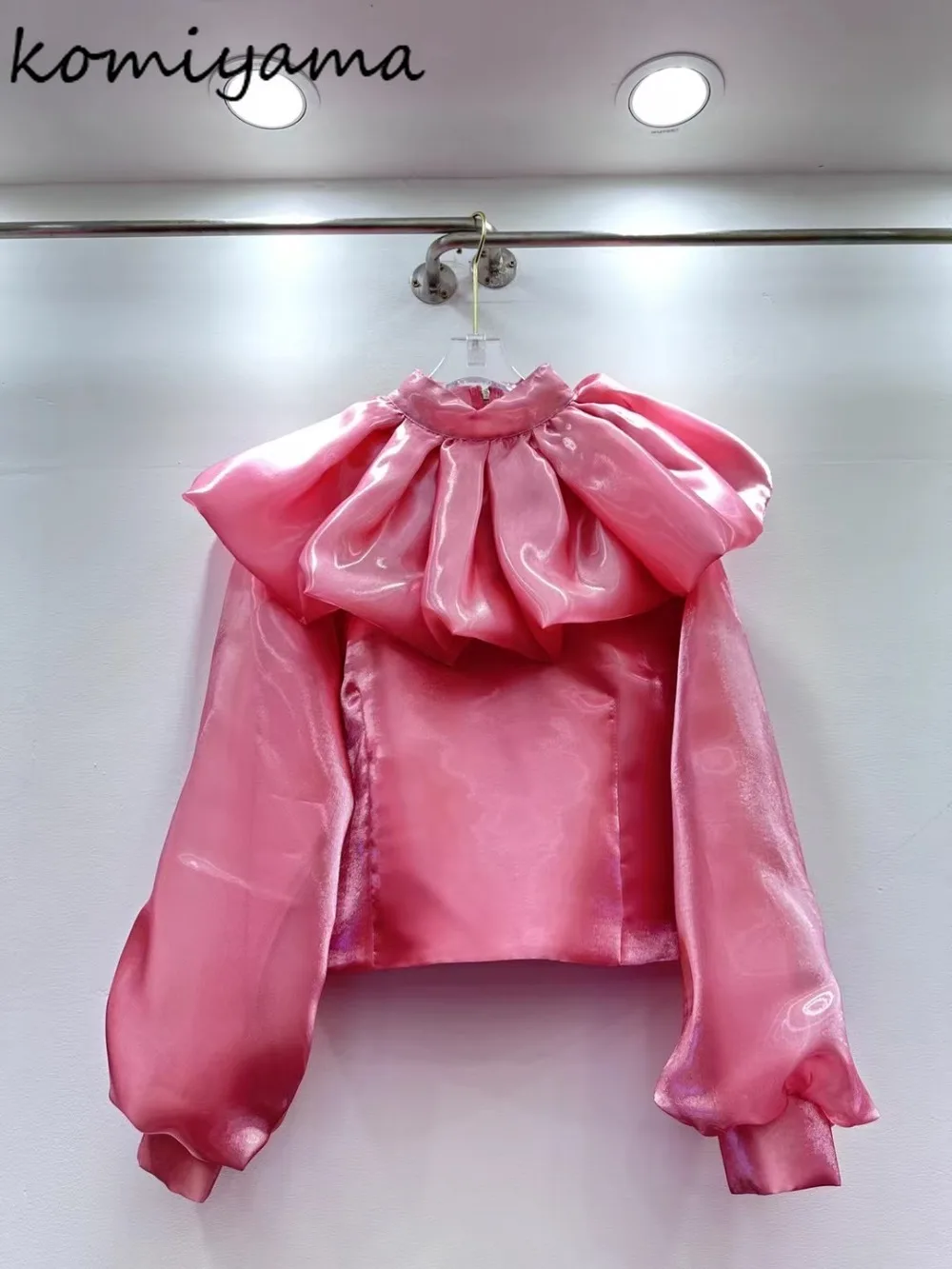 Camisas y Blusas con cuello plisado para Mujer, Blusas De manga larga con cuello levantado, Ropa De Mujer De otoño, Ropa elegante De Moda 2025