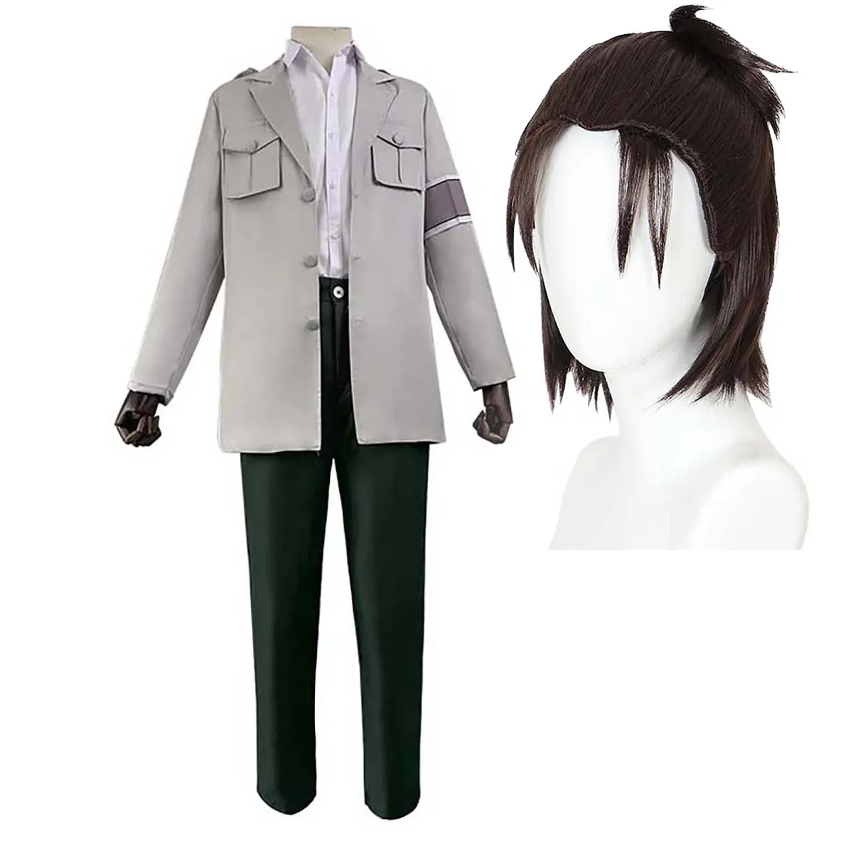 

Adult Men Attack on Titan Eren Jaeger Cosplay Costume Coat Shirt Pant Outfit
