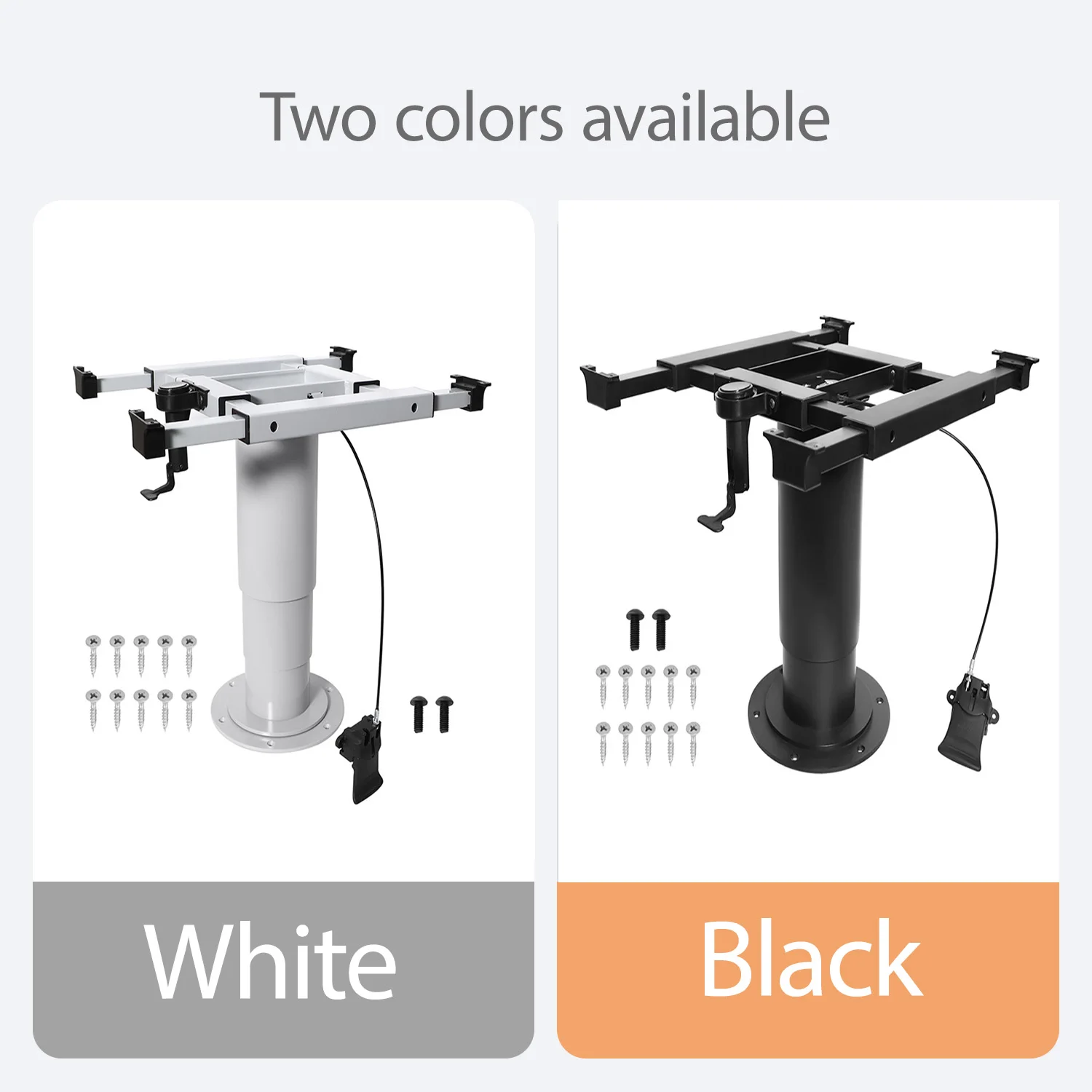 أرجل طاولة قابلة للتعديل تعمل بالهواء المضغوط لمركبة RV/التخييم مع 360 درجة ° مفتاح قفل منزلق دوار بأربعة اتجاهات وقاعدة قابلة لضبط الارتفاع. #3