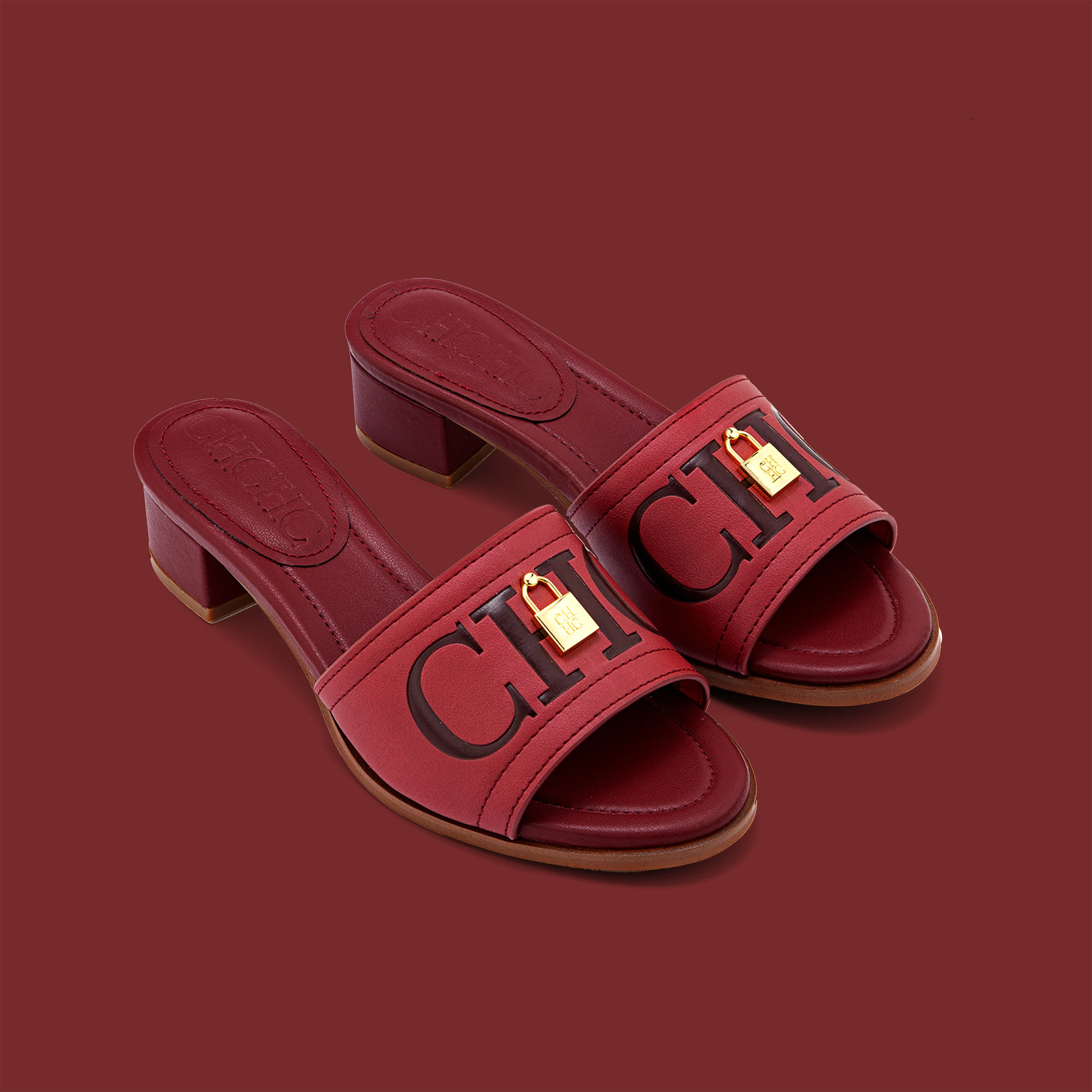 

2025 Wine Red Luxury Heeled Sandals Leather Office Chic Comfort Non Slip Elegant Women Shoes Gift Box Perfect Present