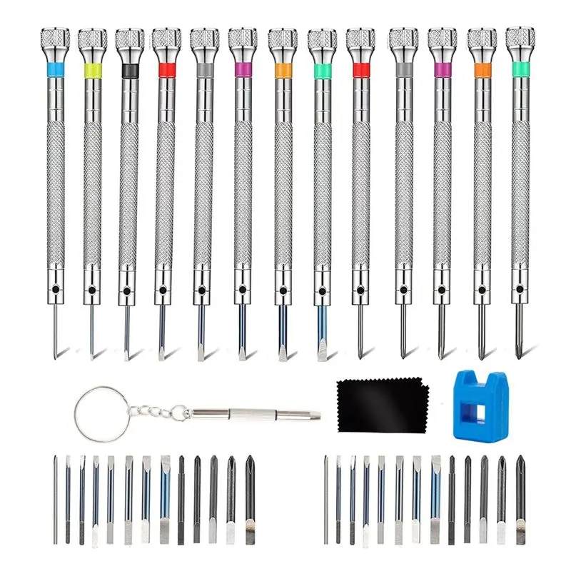 *HOPE 13 Pieces Watch Screwdriver Set-Jewelers Screwdriver Set -with 26 Extra Pieces of Screwdriver Bits Tools for Watchmakers