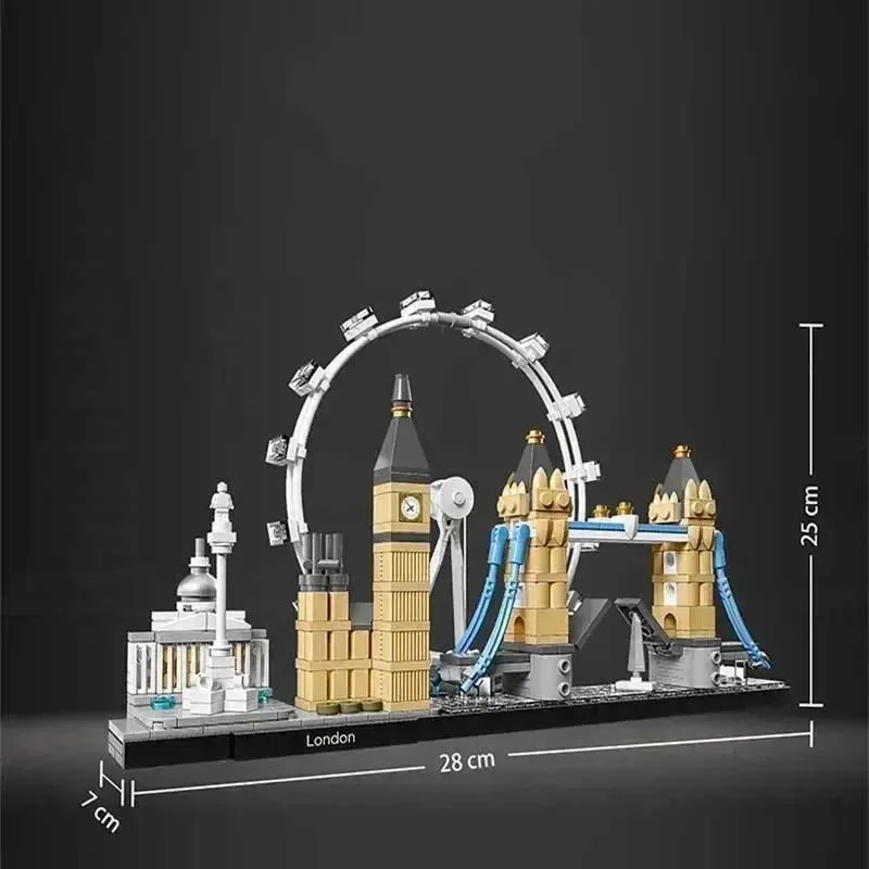 468 sztuk z pudełkiem architektura londyńska Big Ben wieża most klocki klocki urodziny dzieci prezent na boże narodzenie zabawka10678