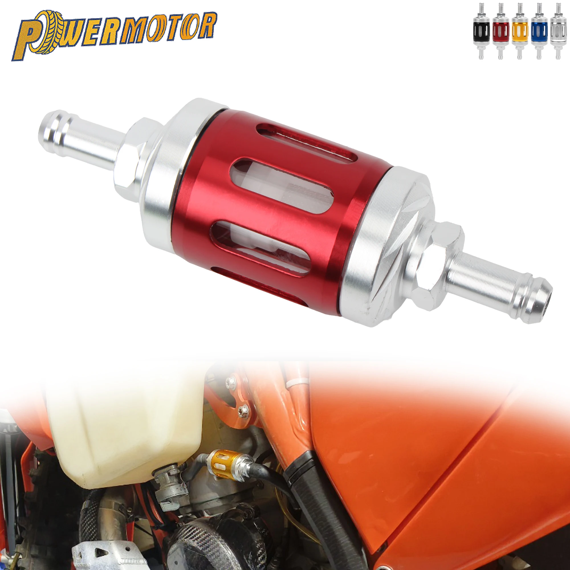 

8mm/0.31" Motocross Filter Gas Fuel Oil Filters For ATV Yamaha Kawasaki KTM Honda Suzuki DirtBike Scooter CNC Aluminum Modified