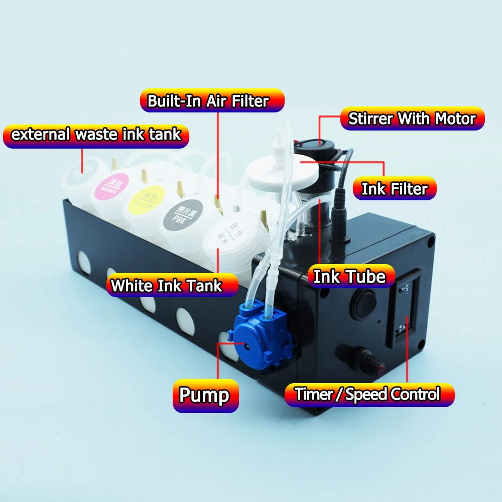 Imagem -03 - Tinta Branca Shaker Dispositivo Conversão Kit para Epson Et8550 Dtf Sistema Ciss Impressora Circulador sem Amortecedor 8550 L1800 L800 L18050