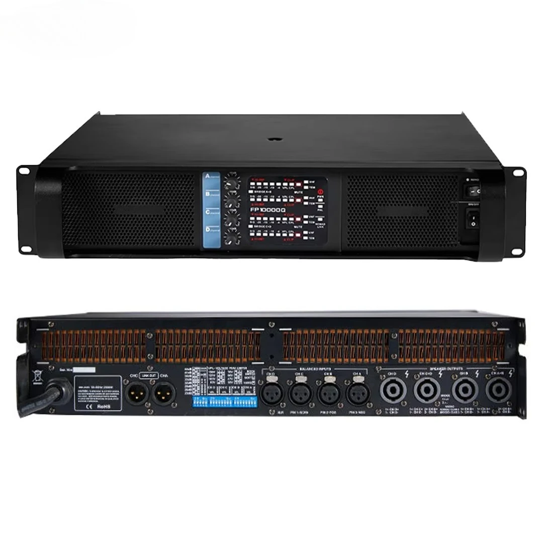 

FP10000Q 10000W RMS Digital Amplifier 4x1350W PFC DSP 4 Channel 2 Ohm Stable High Power Amplifier For Line Array Subwoofer