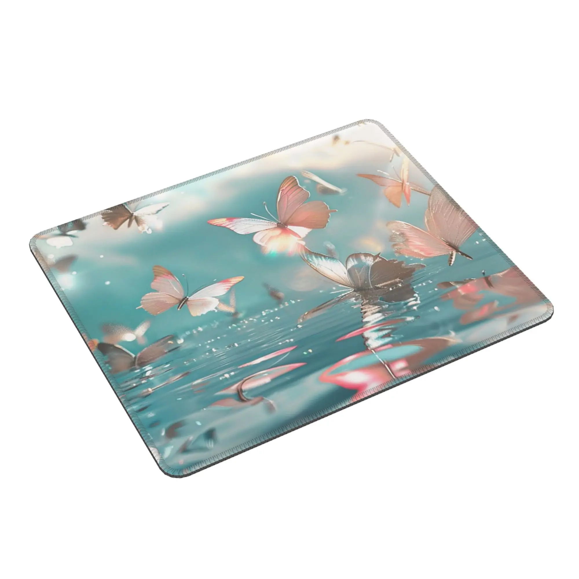 Sparkling Sea And Butterflies Pattern Mouse Pad Computer Keyboard Mouse Mat Gamer PC Laptop Desk Mat Office Table Mats