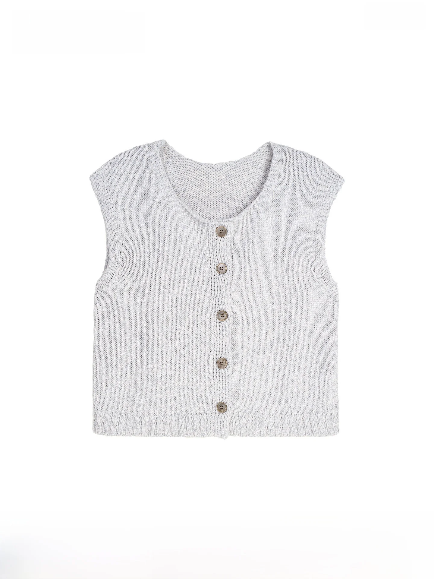 

BSiEE Summer 2025 Knitted Cotton Polyester Blend Svel round Ne Open Cardigan Women's Casual Straight Cut Knitwear