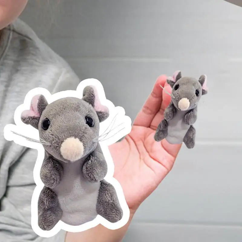 Mini Mice Finger Puppet Soft Plush Animal Finger Puppets for Kids Role Play Tell Story Cloth Doll Educational Toy Christmas Gift