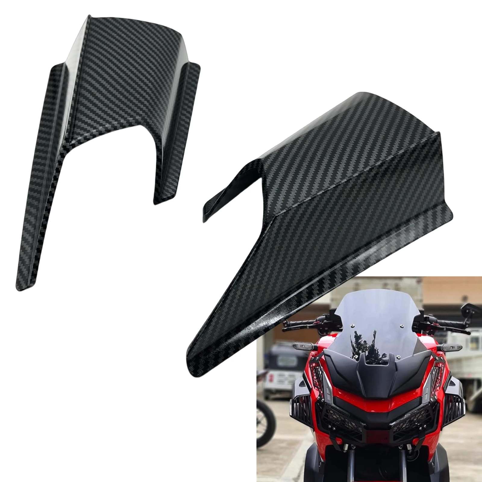 Penutup angin Winglet samping sepeda motor, 2 buah Spoiler sirip Cowl Fairing untuk Honda ADV150 2019-2020