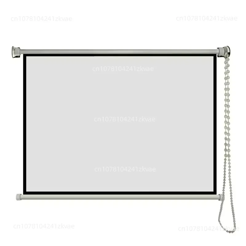 Portable High-definition Home Projector Screen 60 Inch Hand-pulled Lifting Self-locking Electric Drop Down Projector Screen