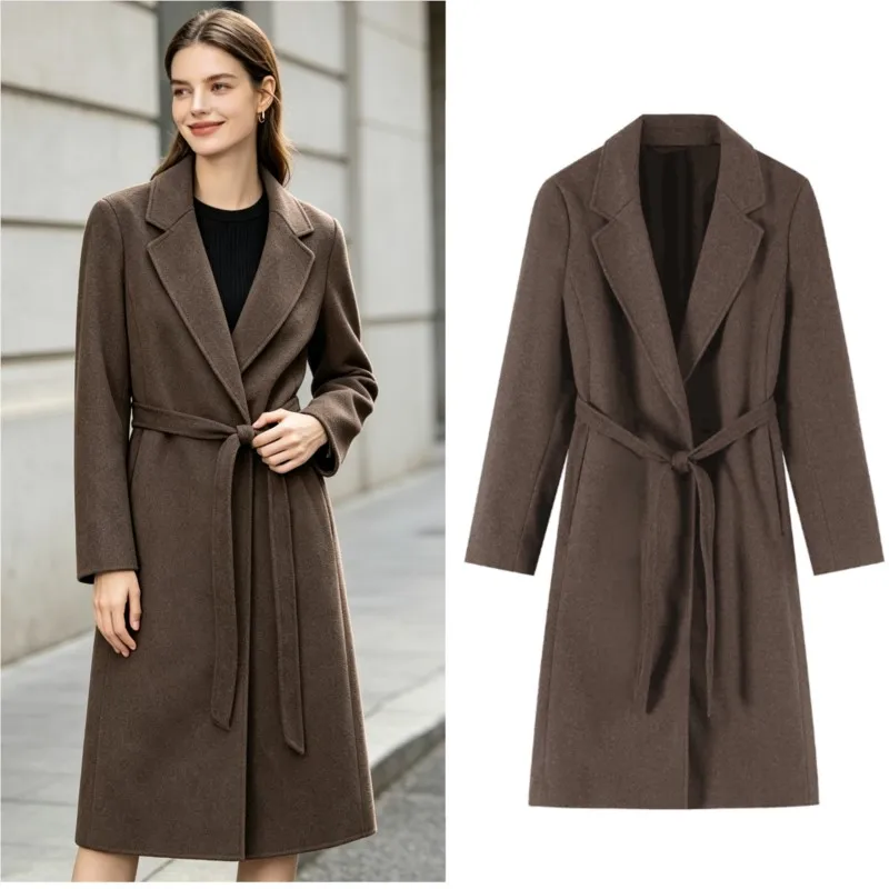 Women's Winter Coats 2026 New Fashion With Belt Long Sleeve Coat Casual Female Premium Simplicity Commute Outerwear
