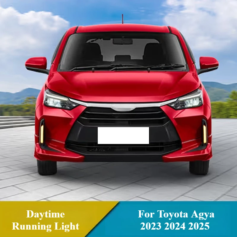 For Toyota Agya 2023 2024 2025 LED Daytime Running Light Driving Front Fog Lamp DRL Dynamic Turn Signal Night Blue 12V Daylight - Image 3