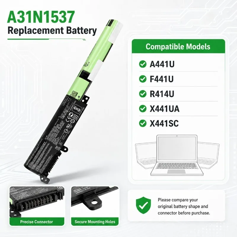 A31N1537 Replacement Laptop Battery for ASUS A441U F441U R414U X441UA X441SC Notebook Computer