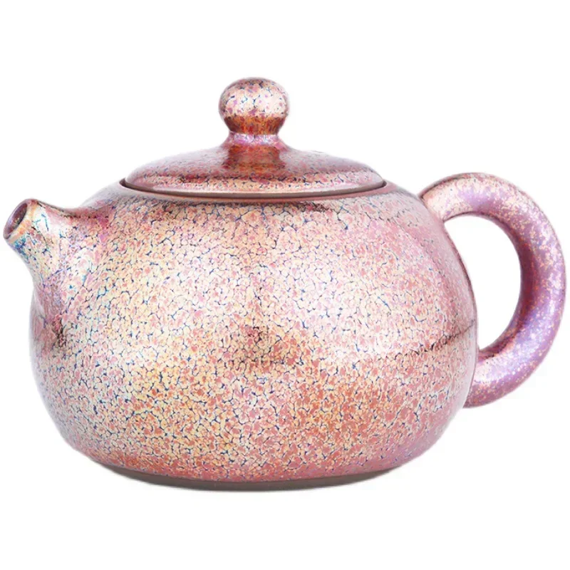 Jian Zhan 250ml Xishi Tenmokus Teapot Chinese Ancient Style and Craft Ceramic Natural oilspot Glaze intangible cultural heritage
