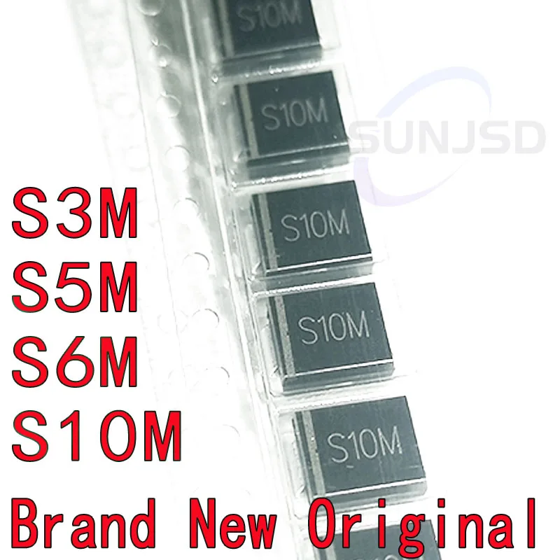 50Pcs Brand New Original S3M S5M S6M S10M SURFACE MOUNT GENERAL RECTIFIER Patch Rectifier Diodes SMC DO-214AB