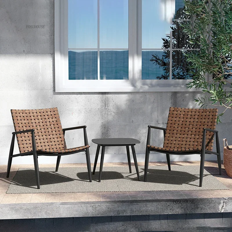 

Garden Furniture Set Outdoor Table and Chairs Three-piece Set Balcony Backrest Table and Chairs Leisure Home Coffee Table Set