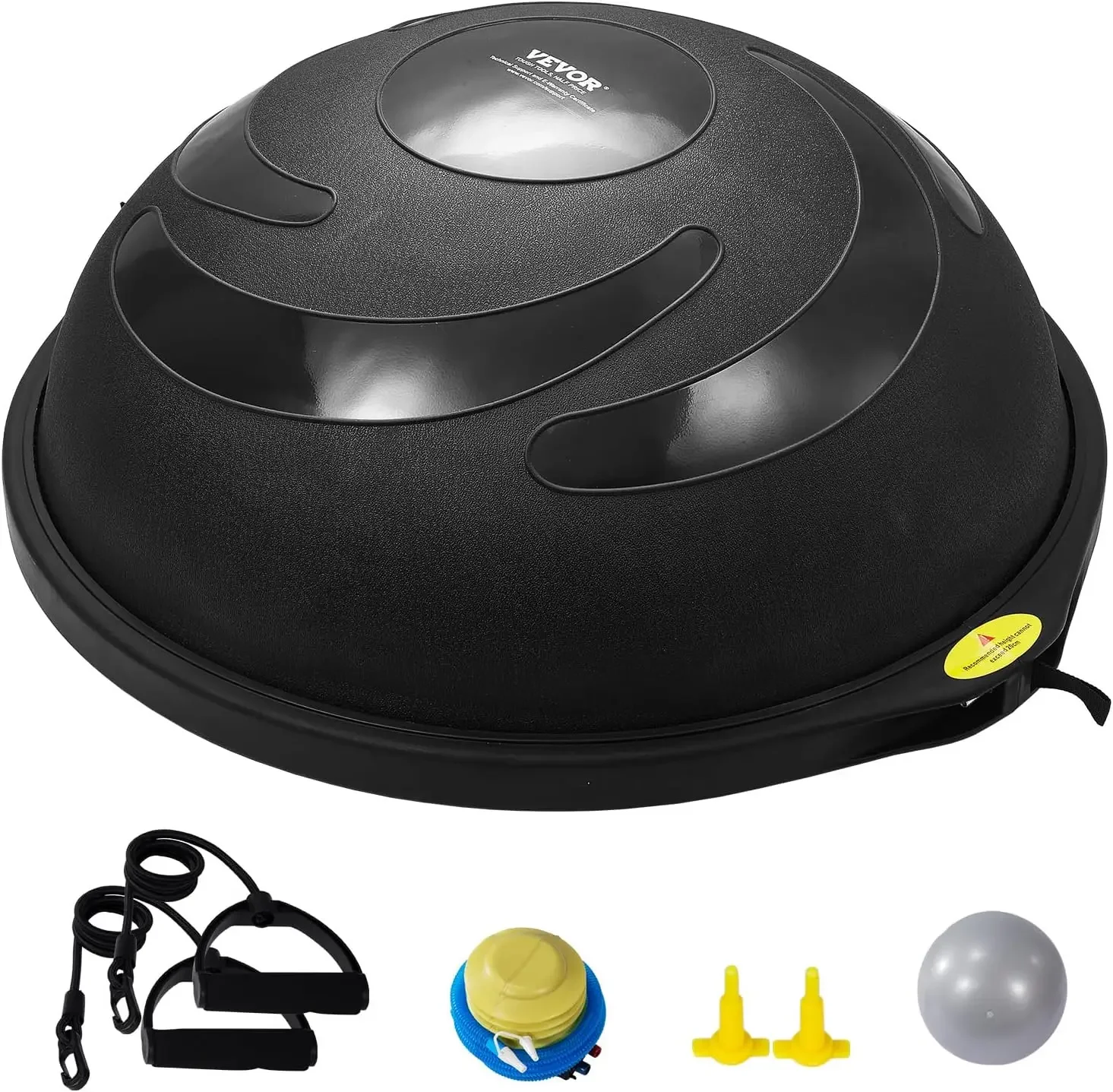 Entrenador de media pelota de ejercicio, entrenador de pelota de equilibrio de 23/26 pulgadas, pelota de estabilidad de capacidad de 1500 libras, pelota de yoga con bandas de resistencia y