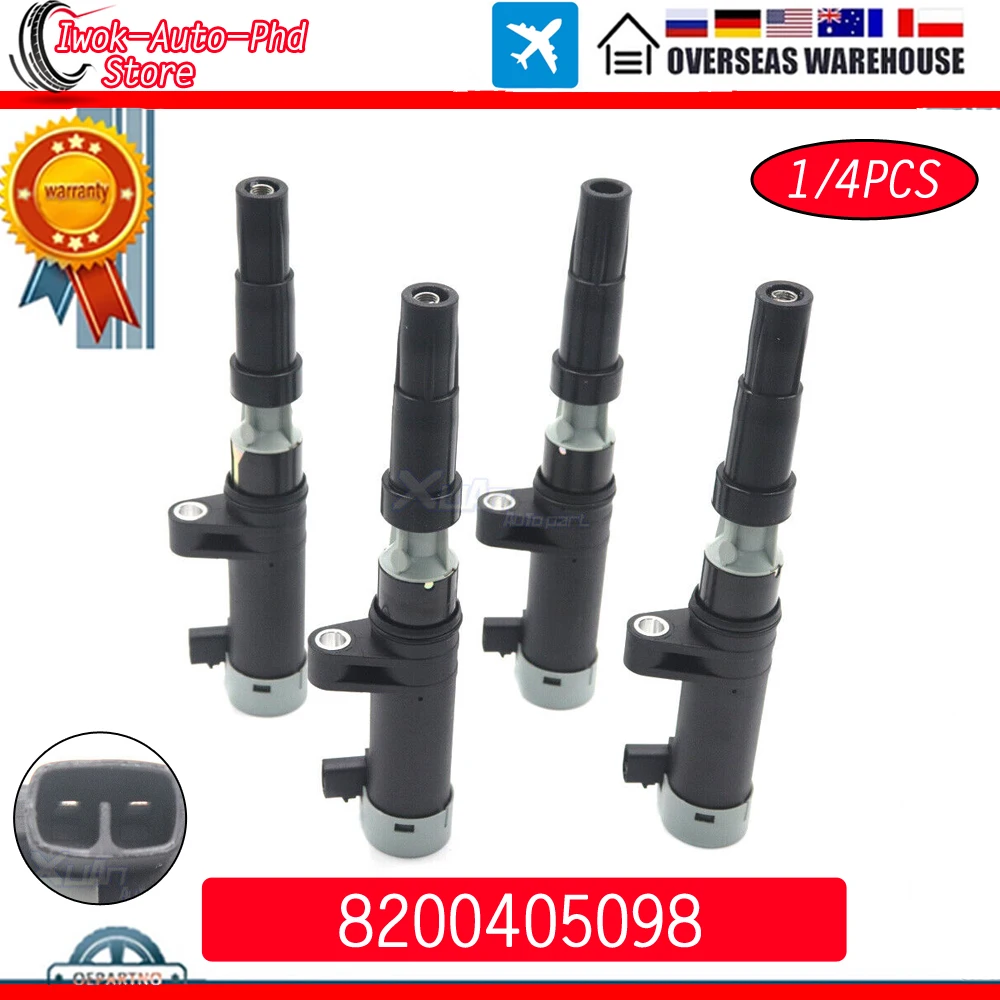 8200405098 Ignition Coil Kit 243CSD16697 For Renault Clio Laguna Megane Scenic F4P F4R K4J K4M car accessories 8200765882