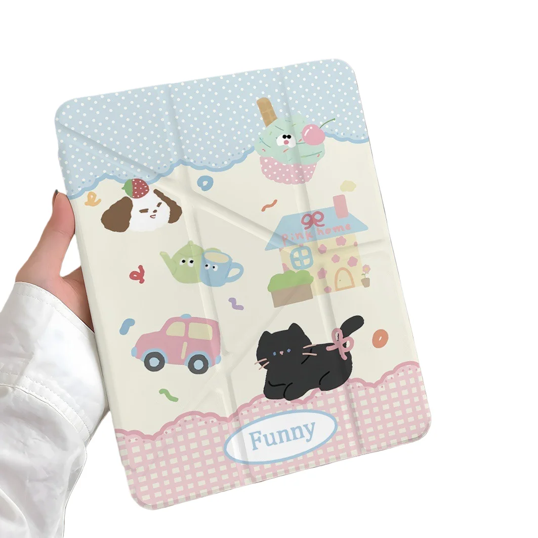 Dog House Car Pen Slot Tablet Case For Mini7 6 iPad Pro2024 2022 2021 2020 2019 2018 2017 11 10 9 8 7 6 5 Air7 6 5 4 3 2 1 Cover