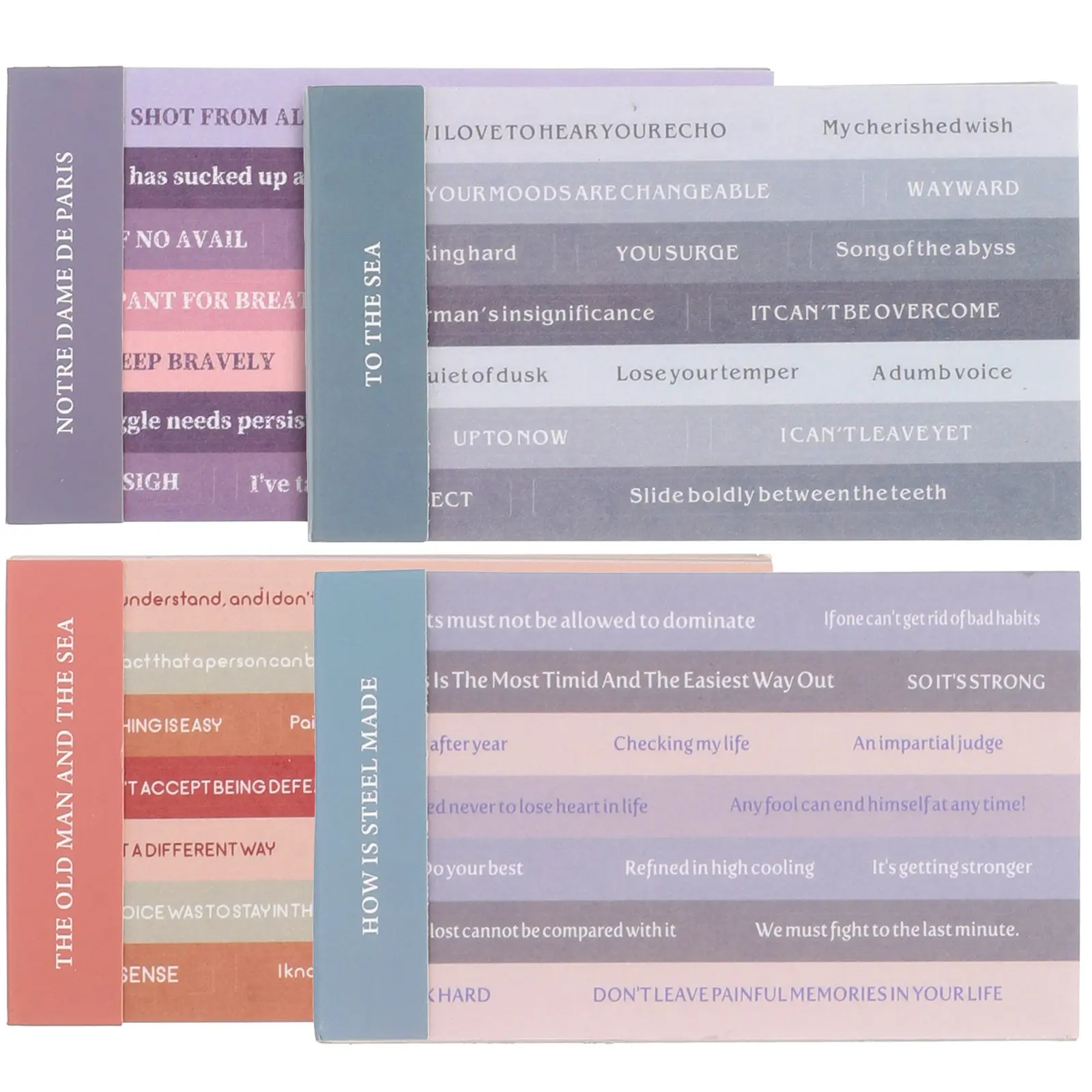 

4 Bag Inspirational Paper Stickers Motivational Quote Stickers for Scrapbook Notebook Diary Planner Decorative English Saying