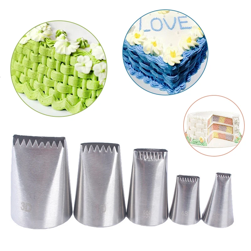 

47#48#895#1D#3D For Create Basket Weave Shape Cream Flower Stainless Steel Piping Icing Nozzle Cake Decoration Tips Baking Tools